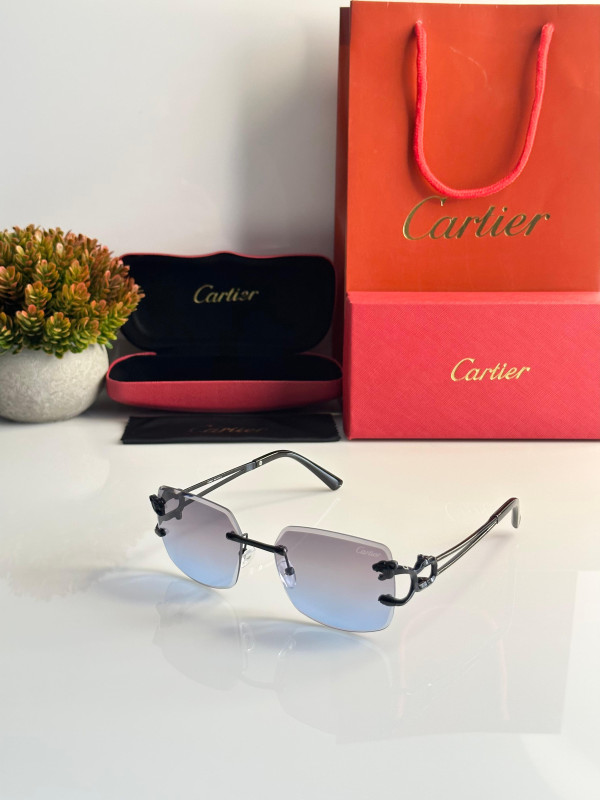 CARTIER 0422 BLACK BLUE SUNGLASS