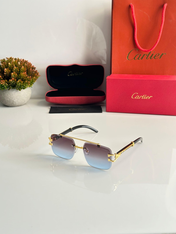 CARTIER 2650 GOLD BLUE DC SUNGLASS